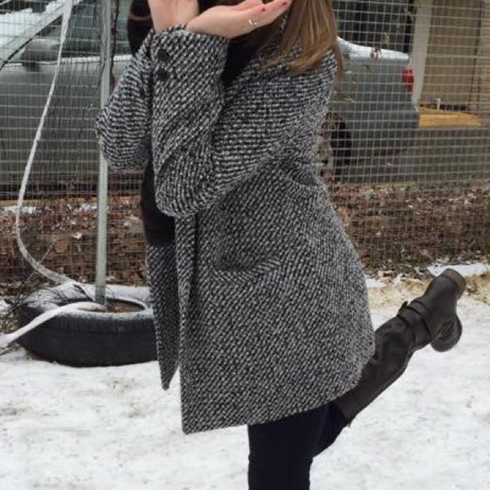 Pea Coat Black & White Forever 21